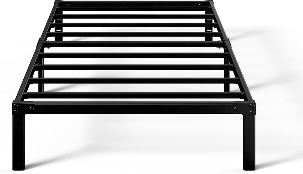 Yelena Marco de cama de plataforma de metal de 14 pulgadas, soporte de listones de acero, no se necesita somier, embalaje ecológico WonderBox(TM), fácil montaje, negro, gemelo